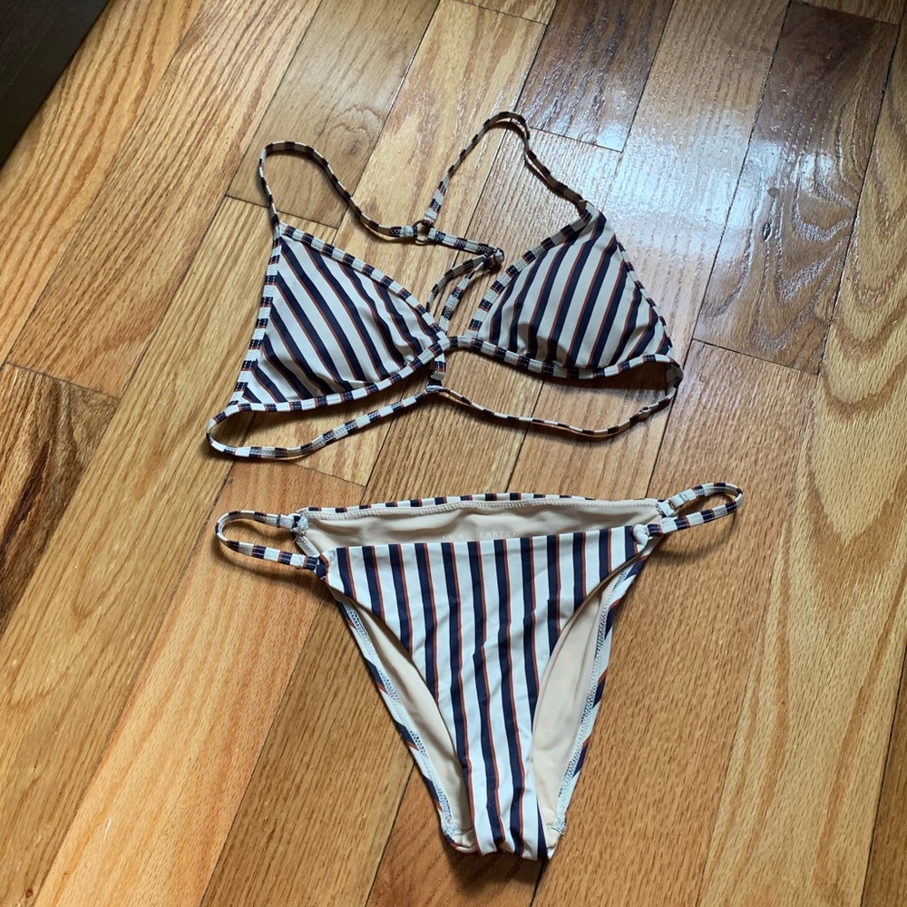 Pacsun Stripped Triangle String Bikini Set - Picture 1 of 10
